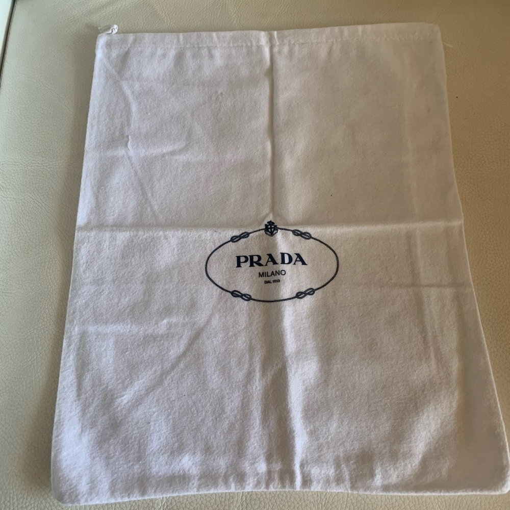 Authentic New PRADA Flannel Shoe dust Storage Drowstring Bags  W 14" /H 17”Italy